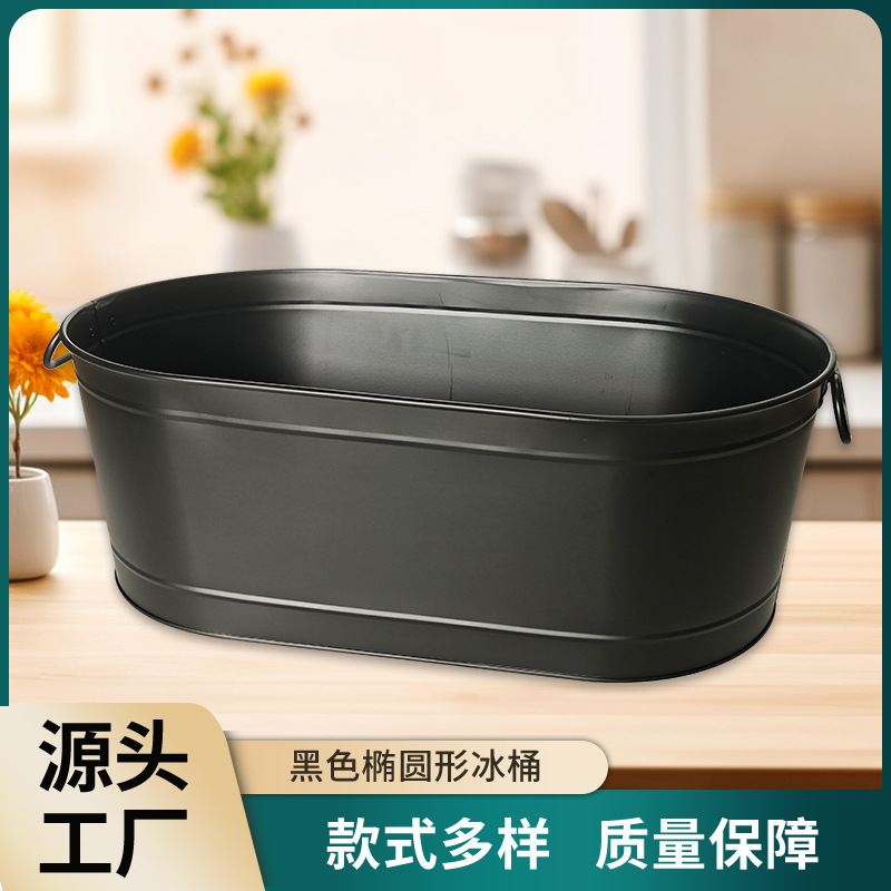 跨境厂家直销铁圆桶手挽马口铁冰桶水桶收纳桶客户设计印刷激凸