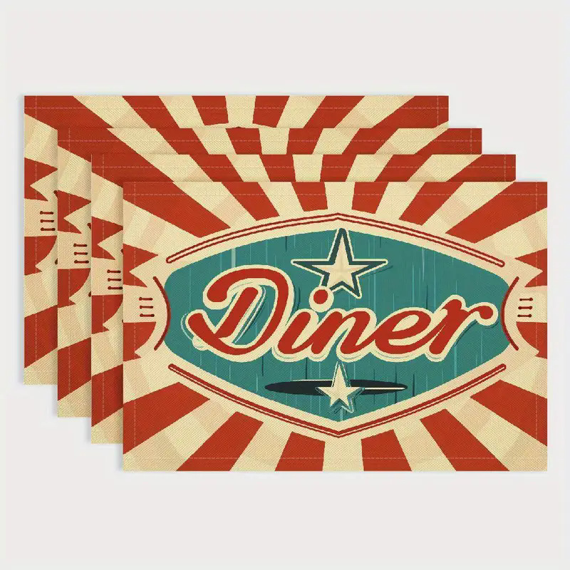 Transfronterizos lino almohadilla de mesa Aliexpress TEMU Amazon almohadilla de mesa cuadrada búfalo rojo almohadilla de Navidad Día de la Independencia