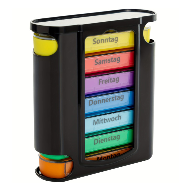 검정 케이스 + 무지개색 독일어; 플라스틱