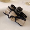 Double-sided brand advanced crab pin with bow, universal bangs for princess, hairgrip, Chanel style, high-quality style