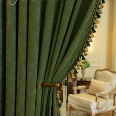 New 2024 American Style Curtains, Vintage Cashmere Chenille, Full Room Darkening, High-End, Instagram Style for Bedroom and Living Room