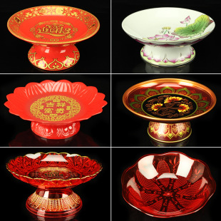 New Alloy Offering Tray, Fruit Tray for Offering to Guanyin and the God of Wealth, Household High-Footed Buddhist Supplies