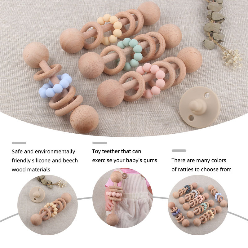 Nuevo bebé suministros bebé DIY cuentas de silicona mordedor niños Beech dientes moler palo AliExpress Juguetes