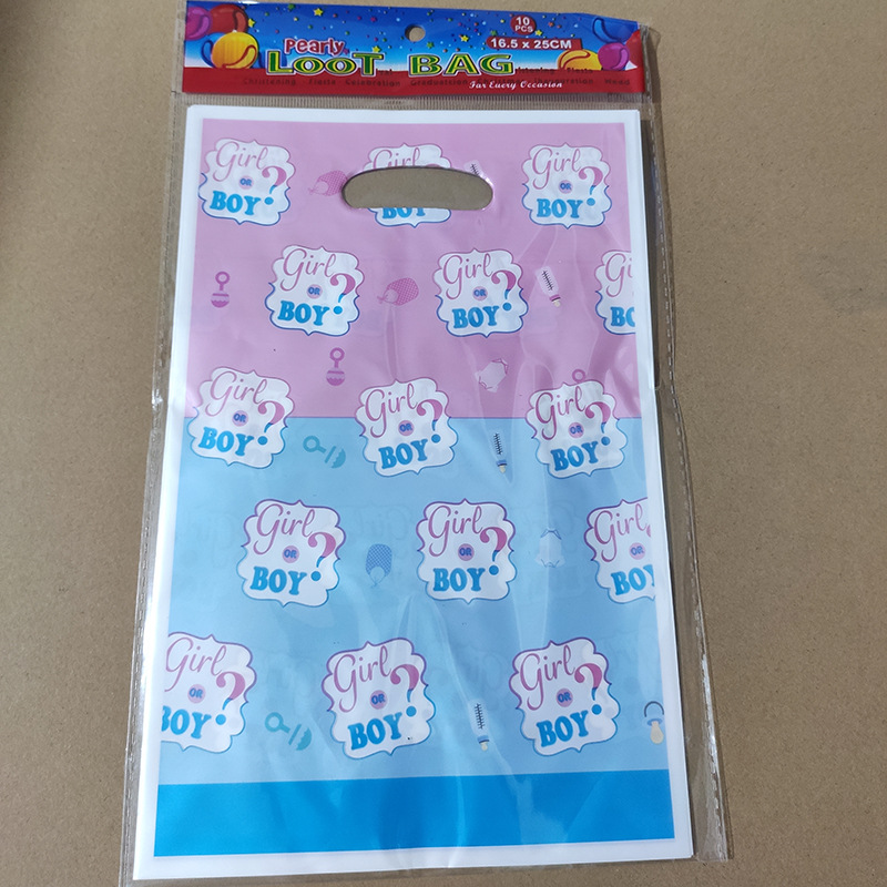 Nueva historieta niños niñas género revelan fiesta de cumpleaños taza papel vajilla traje suministros props