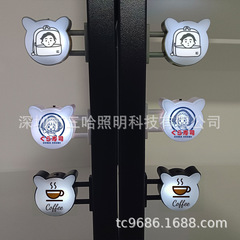 カフェ発光ライトサイン猫ヘア発光冷蔵庫マグネットミニチュアライトサイン LED ケータリングライトサイン冷蔵庫マグネット