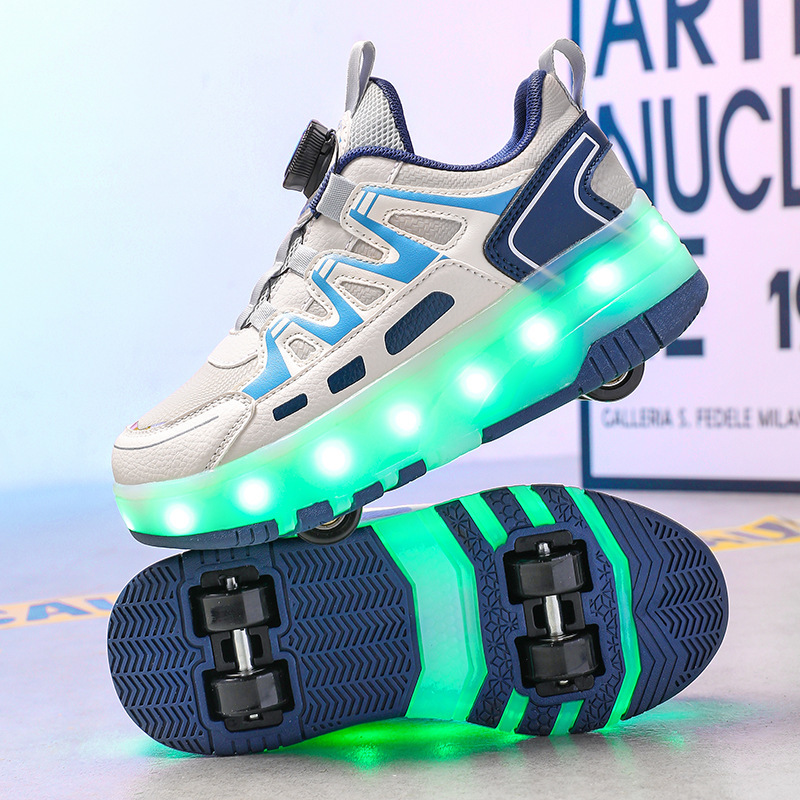 Cross-Border Heelys Shoes Manufacturer Children's Wholesale Rechargeable Luminous Shoes Adult Roller Skates with Light Wheel Rotating Button Shoes Cross-Border Heelys Shoes Manufacturer Children's Wholesale Rechargeable Luminous Shoes Adult Roller Skates with Light Wheel Rotating Button Shoes
