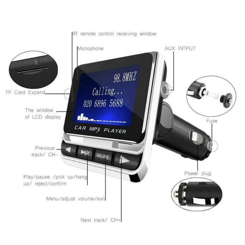 Car Mp3 Fm12b Bluetooth Hands-free Car Fm Transmitter Large Screen Display Can Read U Disk Car MP3 New