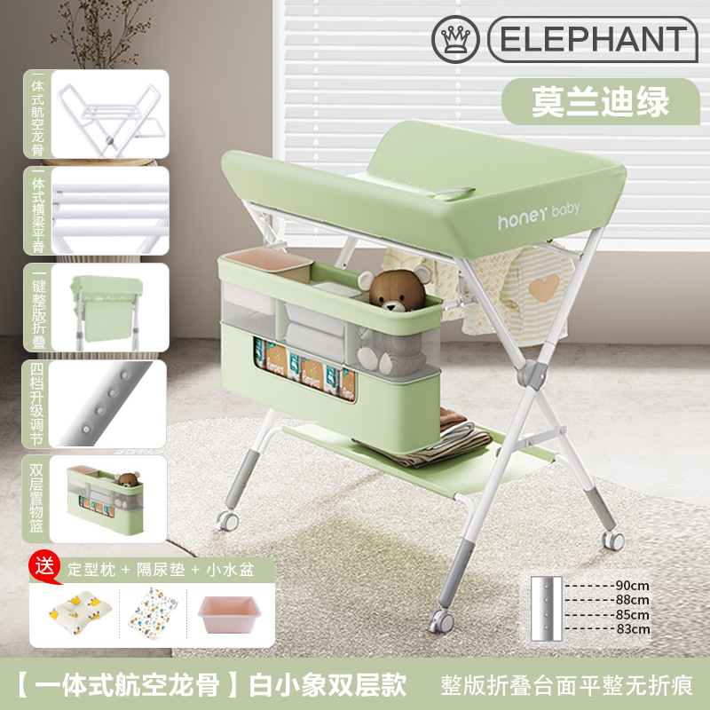 Mesa de cambio de pañales para bebés recién nacidos, mesa de cama de baño de masaje plegable multifuncional
