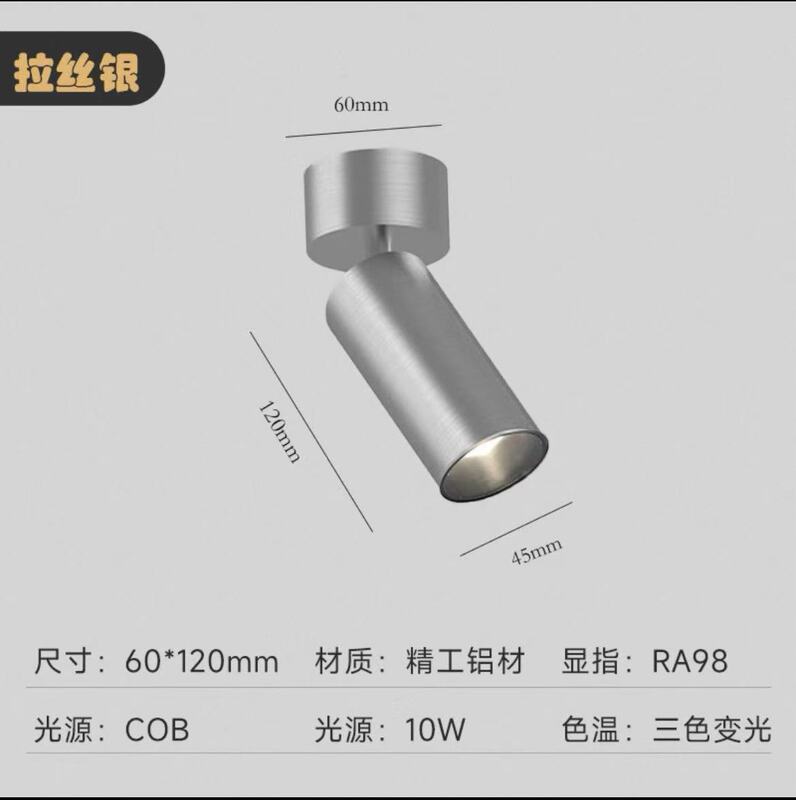 明装叠可调角度极简中古风锈钢电镀led家用背景墙防眩射灯|undefined