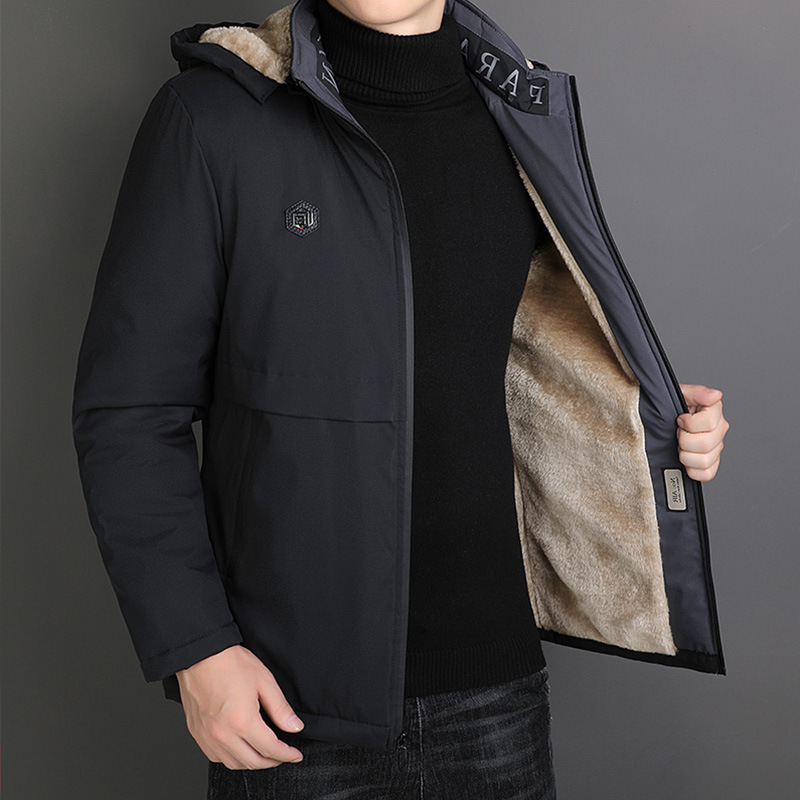 Chaqueta acolchada de algodón de lana de cordero de alta calidad abrigo de algodón acolchado de hombres de mediana edad