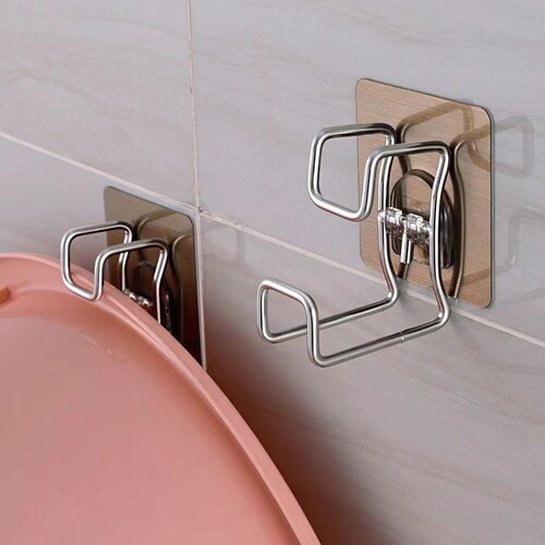 Shower Basin Hook without Drilling, Bathroom Wall-mounted Hook, Sink Organizer, Wall-mounted Basin Rack, Sanitary Room Face Basin Holder