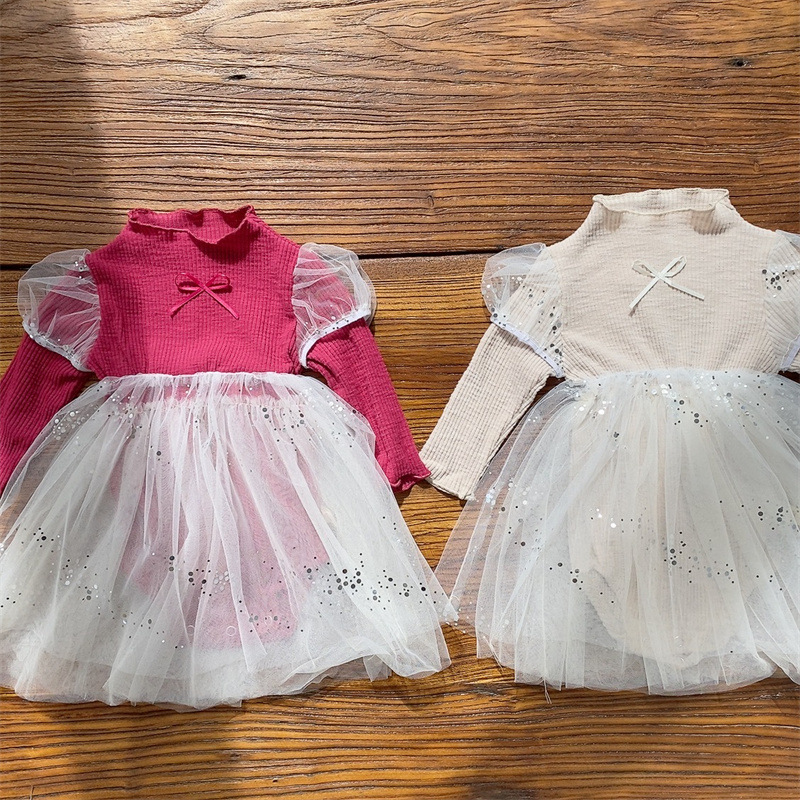 Estilo coreano ropa para niños bebé princesa mameluco vestido-año-viejo bebé de una sola pieza mullido vestido de gasa bolsa de primavera pedo pequeña falda image 2