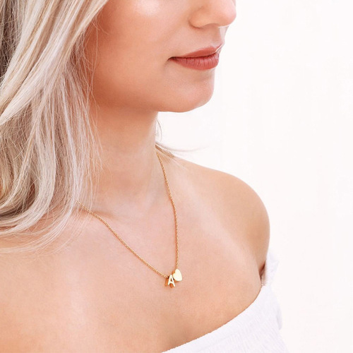 eMancoDIY three-dimensional love ins style necklace personalized name necklace women's versatile non-fading clavicle chain wholesale