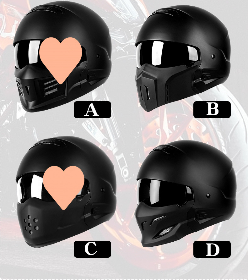 Retro Motorcycle Helmet 3C Certified Full/Half Helmet