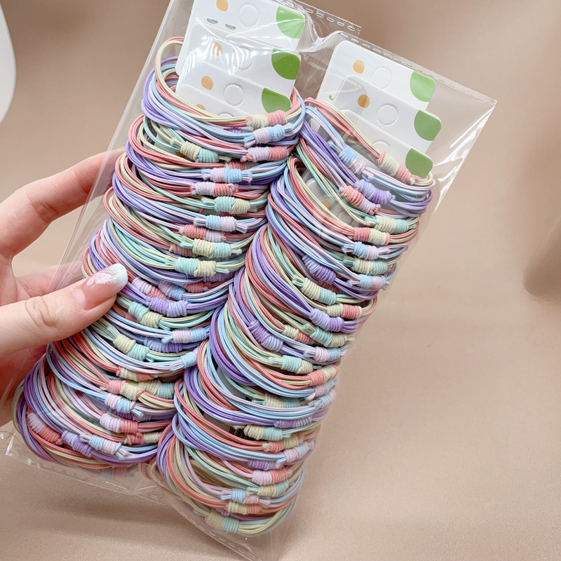 한국 인터넷 연예인 작은 금구슬 머리끈, 고급스러운 머리끈, 여성용 고탄성 머리끈, 얇은 고무줄, 머리띠 헤어 액세서리