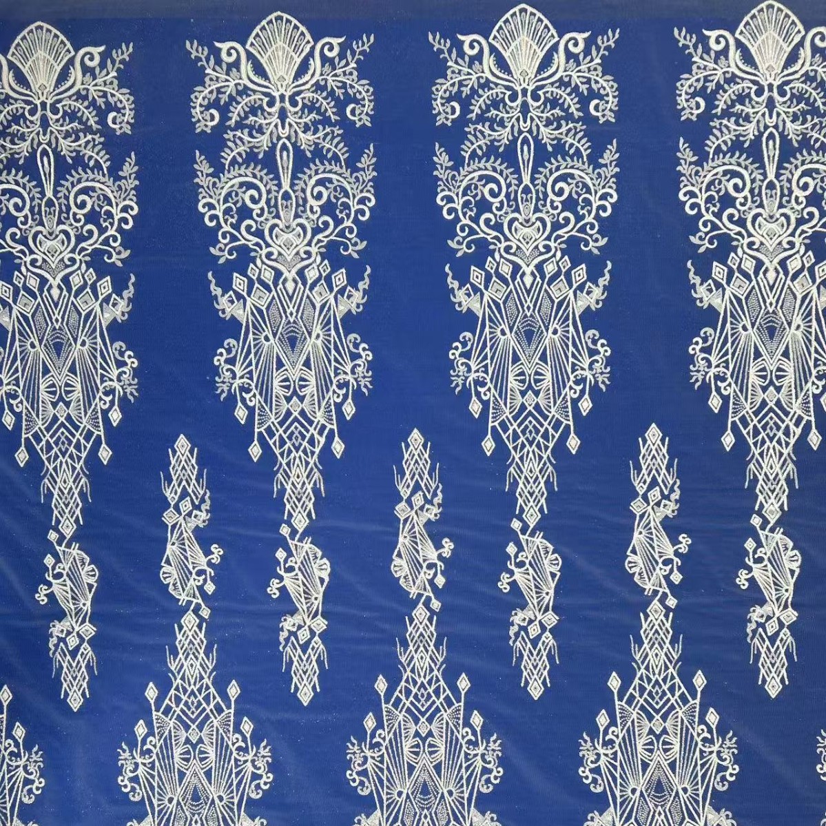 厂家直销手工台版白钻对花面料婚纱童装礼服外贸布料