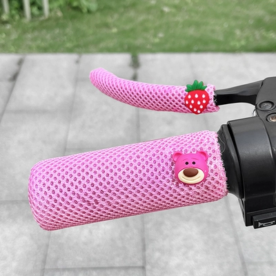 Motorcycle Handle Cover Motorcycle Universal Anti-Slip, Anti-Sweat - pink-strawberry-strawberry-bear