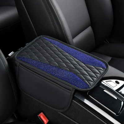 Armrest box pad Car Armrest Box Pad Rhinestone - wing-rhinestones-blue-purple