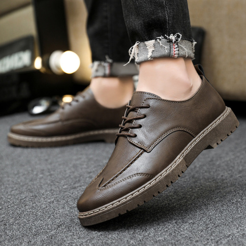  Martin Shoes Men's Spring Men's Shoes Casual Boots Low-cut Workwear Retro Trendy Men's Large Toe Shoes British Shoes