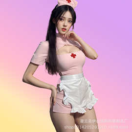 情趣内衣性感甜心护士性感开衩包臀免脱制服套装制服女仆纯欲qqny