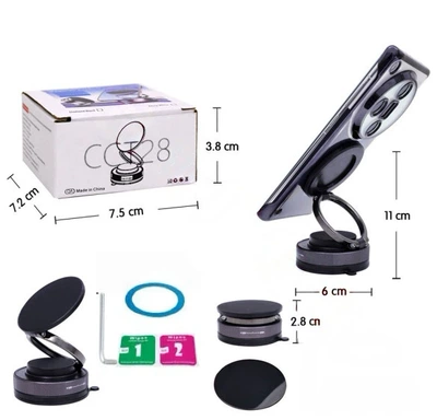 Car phone holder – Navigation Holder - t28-black-bracket-plastic-ring-car-mobile-phone-holder