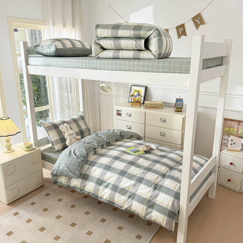 Ropa de cama de tres piezas para dormitorio de estudiantes de algodón en la temporada escolar