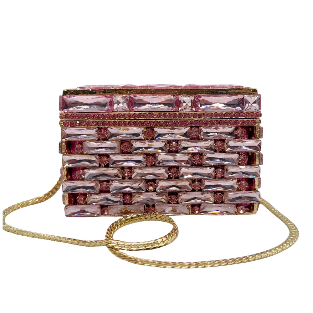 Jewelry Clutch Bag nuevo tipo de caja de joyería con diamantes bolsas de cena de banquete pequeña caja cuadrada de mano bolsas de noche de mujer