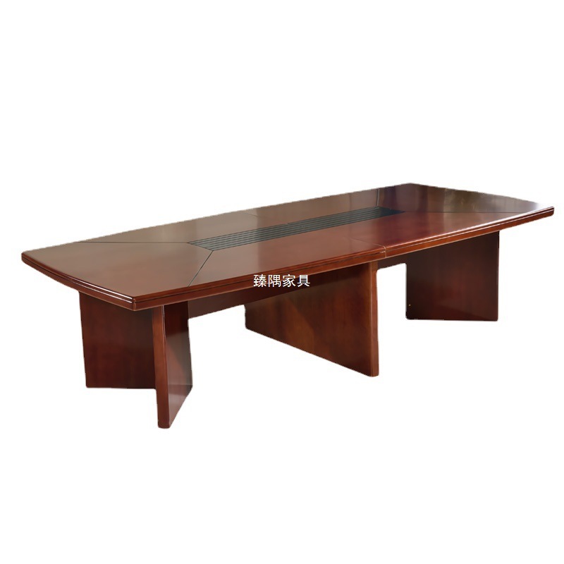 Mesa de reuniones simple china pintura rectangular madera maciza mesa de negociación de recepción de negocios sala de reuniones de oficina combinación de mesa y silla