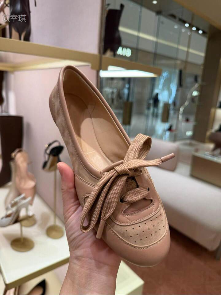 Giày búp bê nữ da cừu cổ thấp đế bằng buộc dây phong cách retro — Bạc, hàng có sẵn, Màu nude, hàng có sẵn, Màu trắng kem, hàng có sẵn chi tiết 7