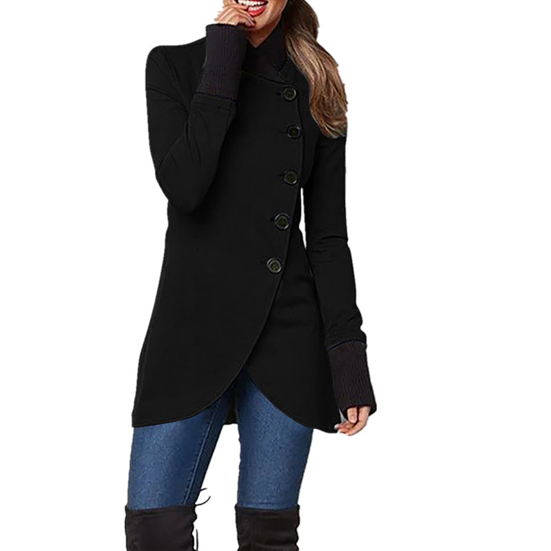 Women's Fashion Solid Color Patchwork Single Breasted Coat display picture 2