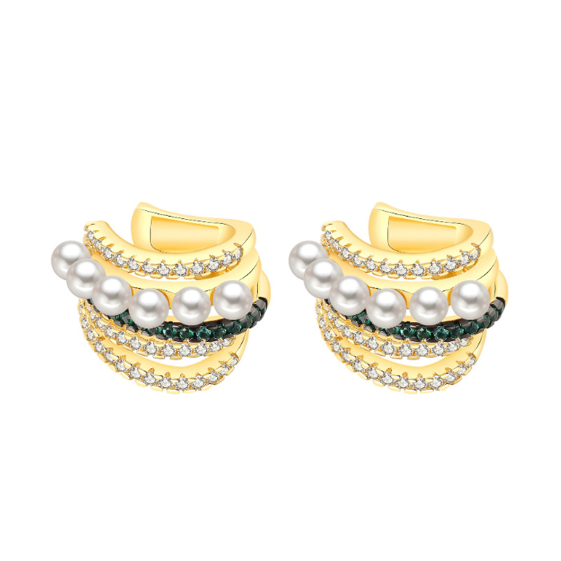 European and American ear clips without pierced pearl zircon ear bone clipspicture2