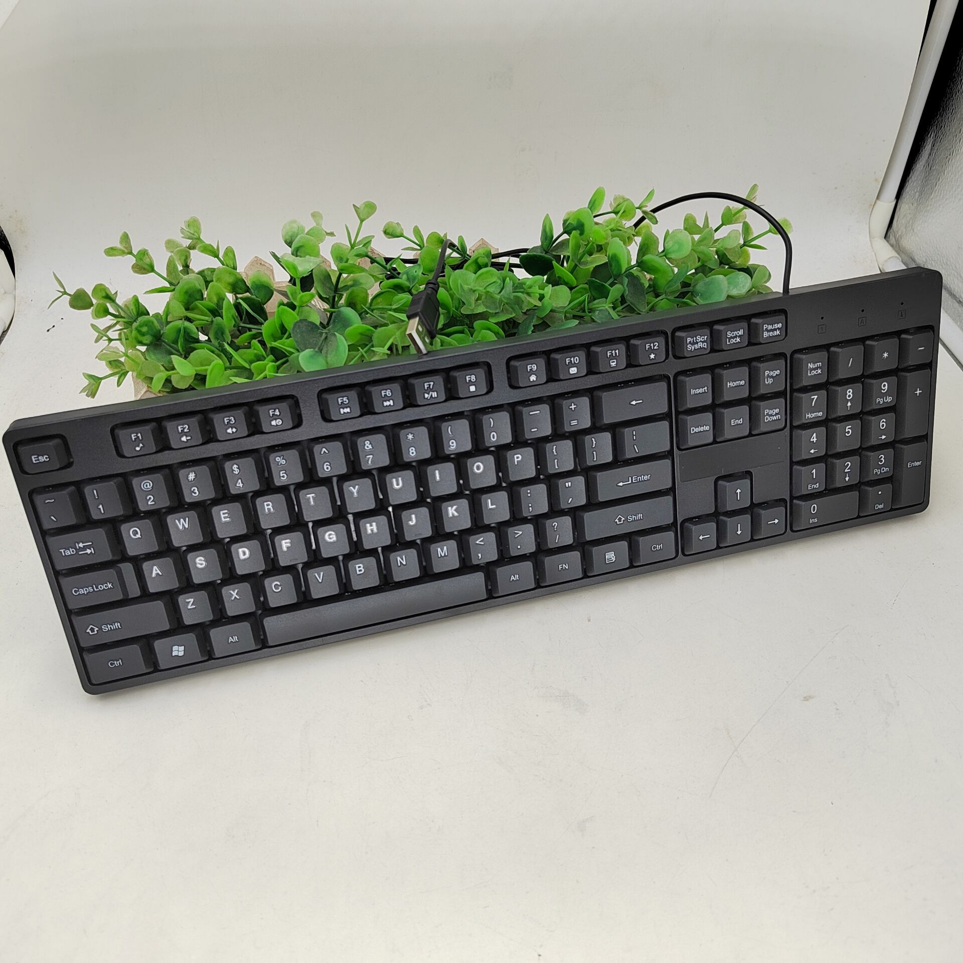 104鍵裸機中性USB有線鍵盤外貿