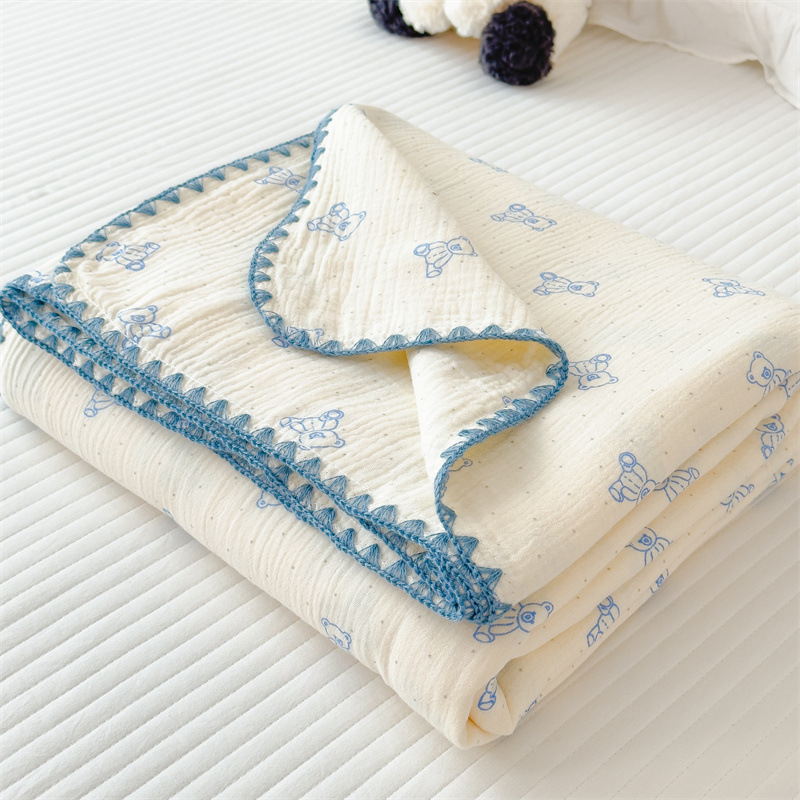 Class a Cotton Four-Layer Gauze Blanket Summer Kidsren's Nap Blanket Pure Cotton Throw Blanket Bath Towel Sofa Blanket Office