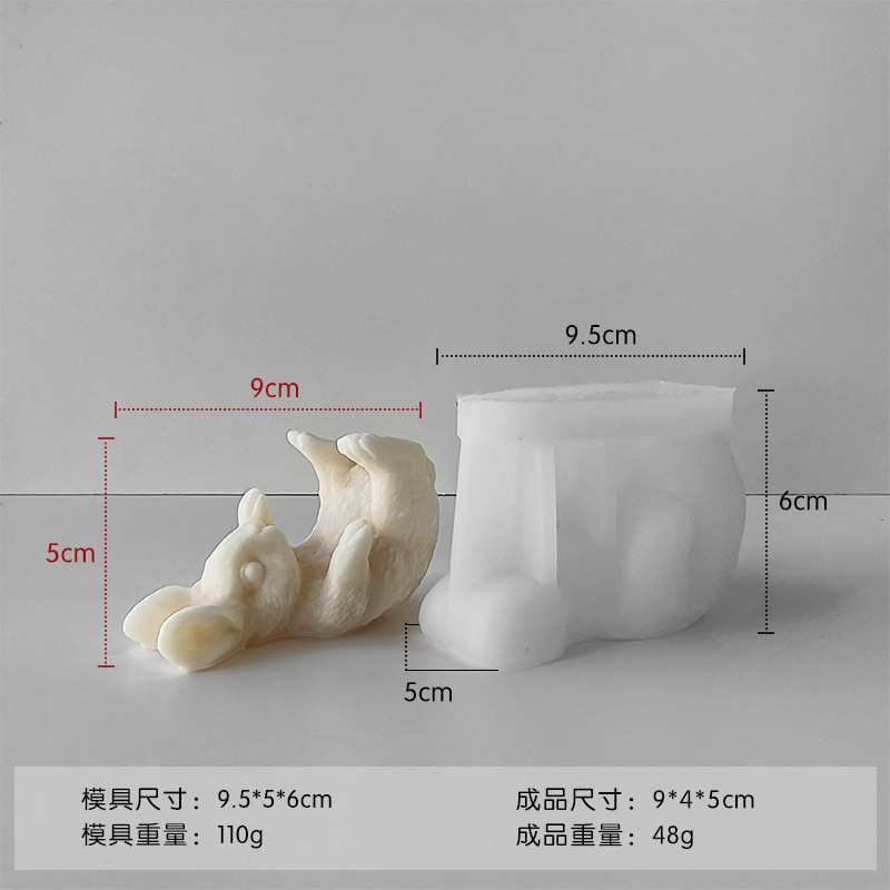 Jiahui conejo molde huevo de Pascua conejo yeso adornos molde de silicona