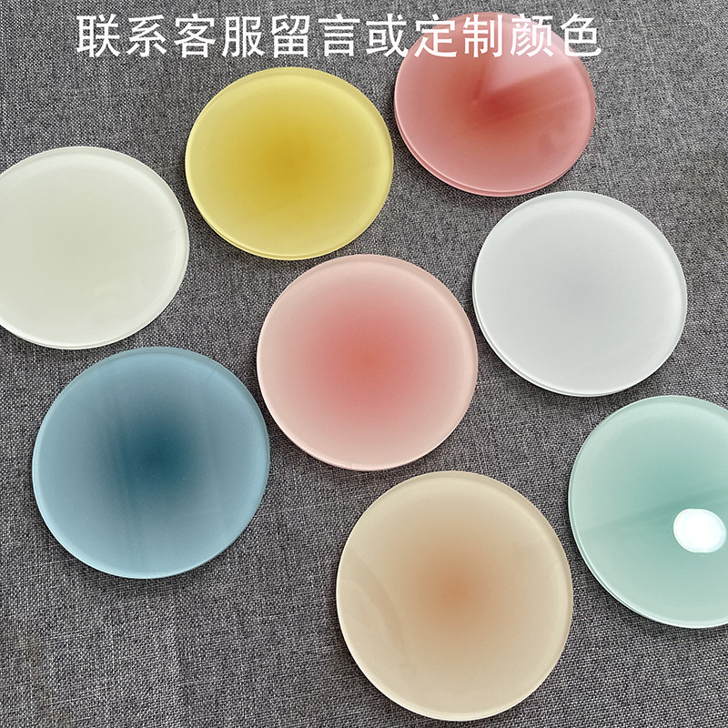 Simple ins estilo acrílico posavasos ronda puesta de sol gradiente Nordic accesorios tiro decoración aislamiento térmico