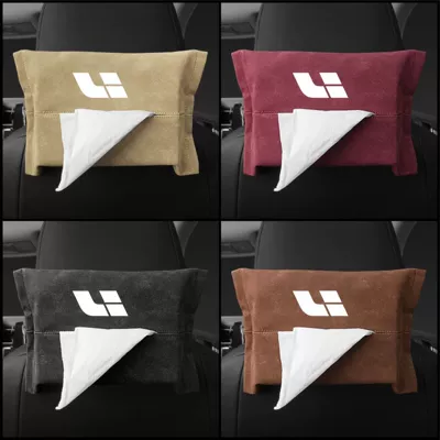 Car tissue box/set — Customizable Car Tissue Box - a-black-outfit-suede-ideal