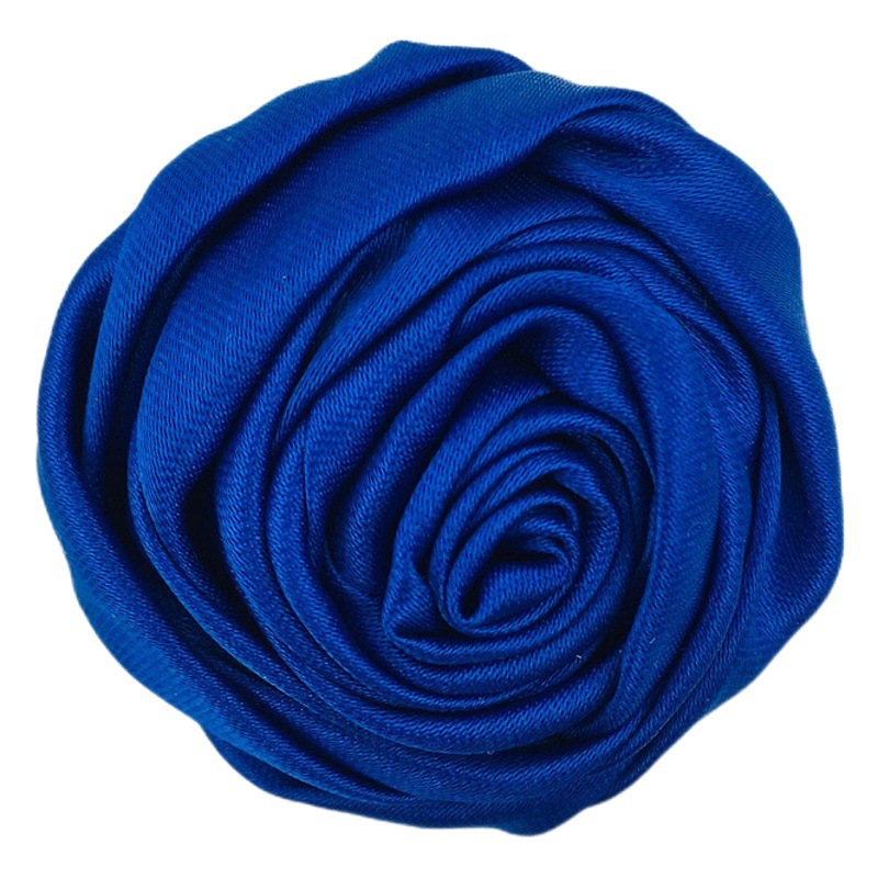 in stock 5cm satin rose flower ribbon high-grade corsage hat flower handmade flower hair accessories in stock