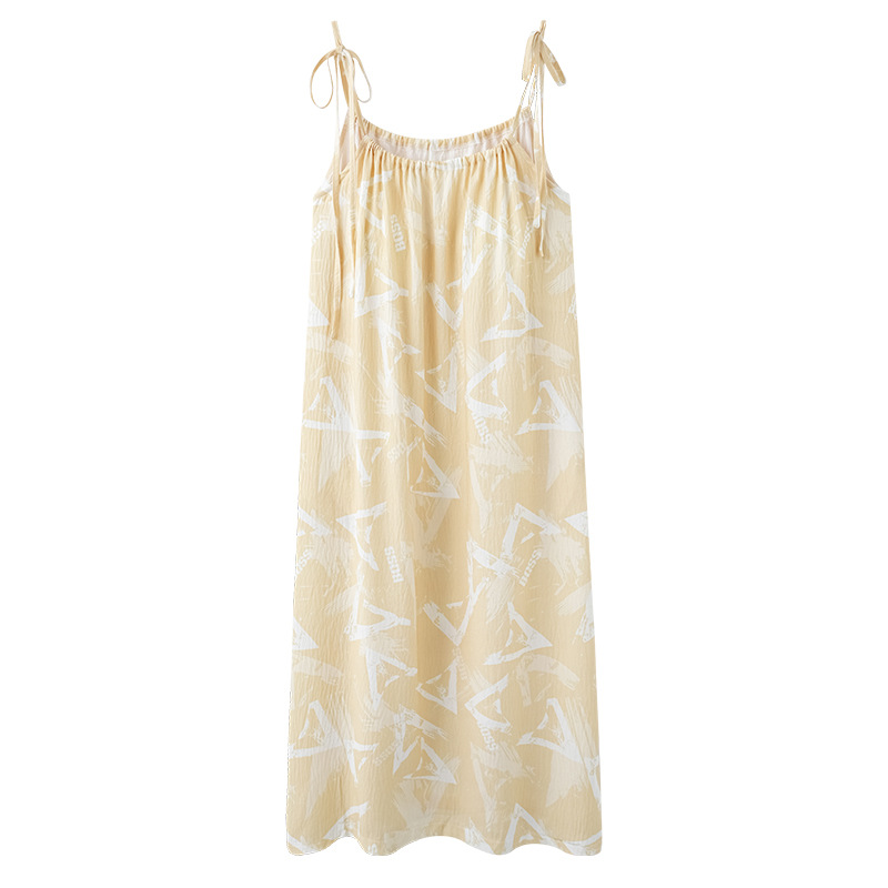 2025 nuevo estilo camisón de verano para mujer camisola sexy pijama sin mangas para mujer con almohadilla para el pecho falda floral de una pieza