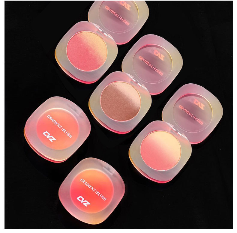 CVZ three-color gradient blush Contouring palette: Dirty tea pink, not prone to flaking, warm blush, natural nude blush undefined