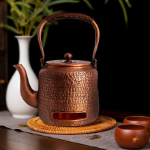 铜壶烧水壶纯紫铜家用手工炭火煮茶壶复古提梁壶大号烧水器茶具