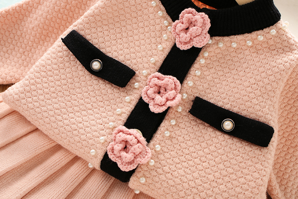 Mädchenpullover 2023 Herbst/Winter neue koreanische Ausgabe modischer kleiner Duft dreidimensionale Blume gestrickt zwei_voghion.com