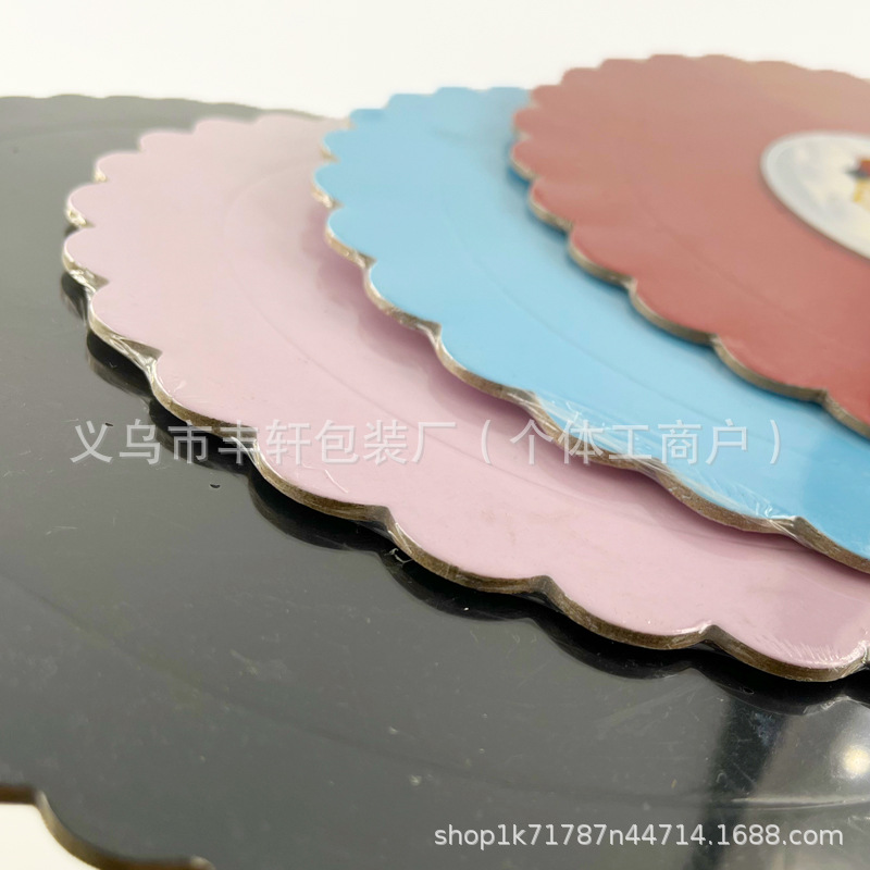 Comercio electrónico transfronterizo para pastel de color base almohadilla de pastel redondo pastel creativo almohadilla de papel de pastel de cumpleaños fábrica directa