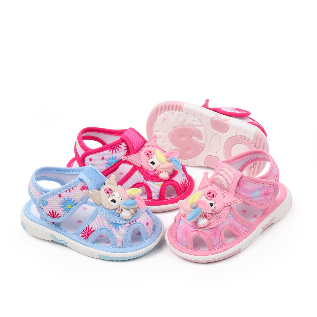 Sandals New Spring and Summer Baby Girl Anti-Slip Shoes Rubber Sole Shoes Cute Cartoon Toddler Shoes