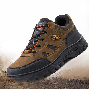 Outdoor Hiking Men's Shoes 2025 New Casual Warm Breathable Comfortable Cold-Stick Hiking Shoes Round Toe Flat Heel Labor Protection Shoes