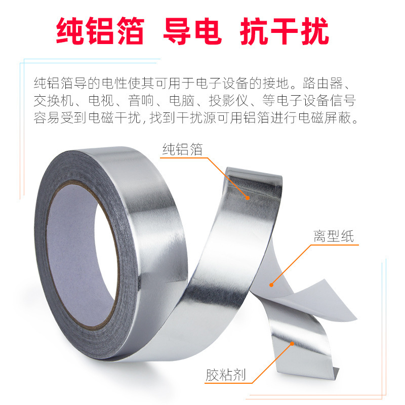 Con papel revestido, cinta de papel de aluminio, adhesivo termofusible, alta viscosidad, anti-envejecimiento, resistencia a altas temperaturas, estufa de cocina, cinta aislante impermeable y a prueba de aceite