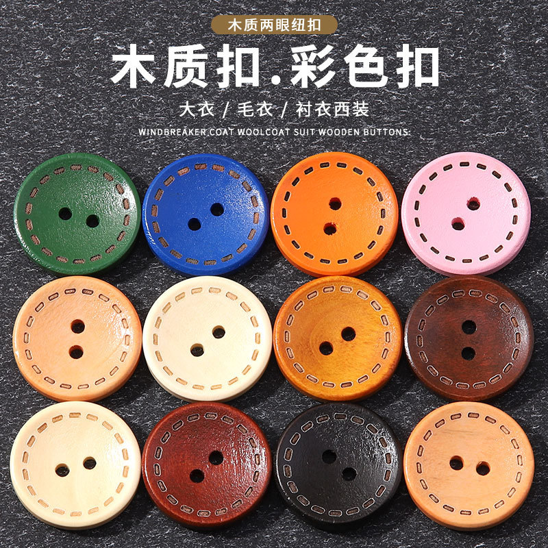 Vintage log material button round cardigan shirt coat jacket jacket casual clothes fashion Joker