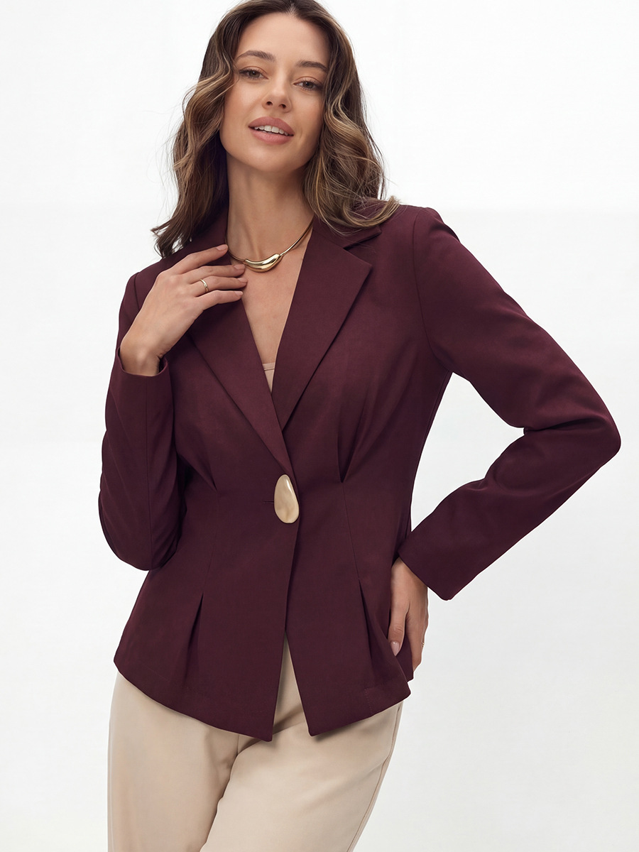 Saco Casual Slim Fit para Mujer de Poliéster con Solapa para Oficina y Uso Diario image 5