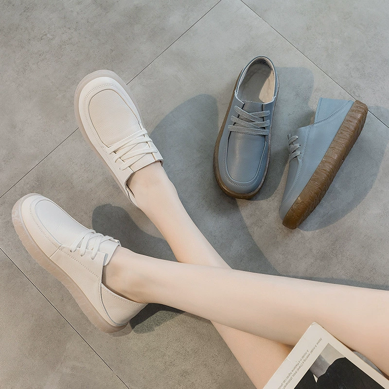 2024 кожаные туфли для медсестер в двух носках женские шнуровки для беременных туфли на мягкой подошве туфли для мамы