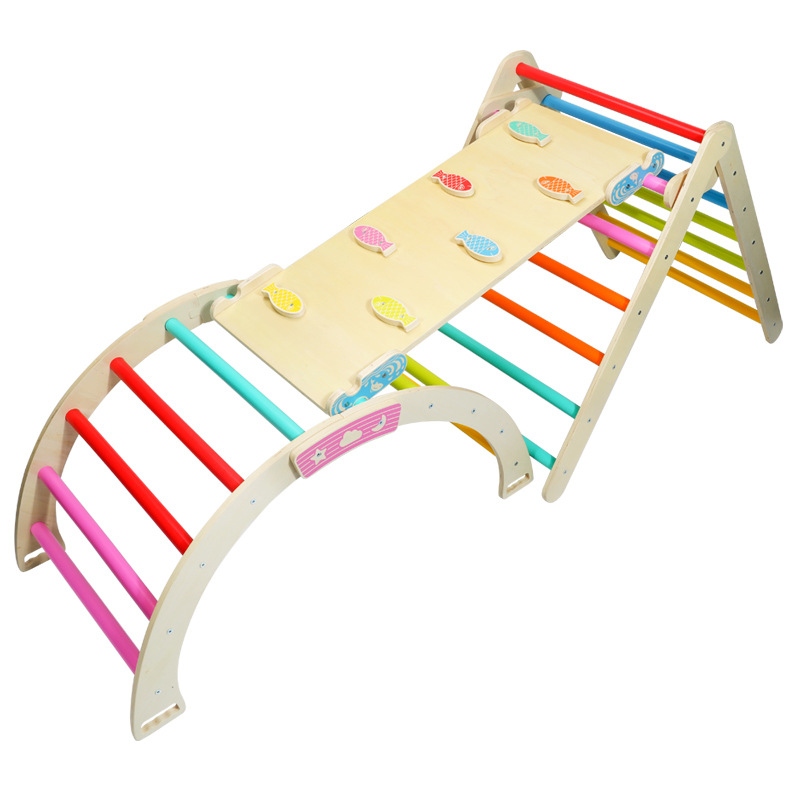 Nuevos productos transfronterizos de madera de escalada para niños 3 - 6 años de edad tobogan juguetes de entrenamiento de educación temprana
