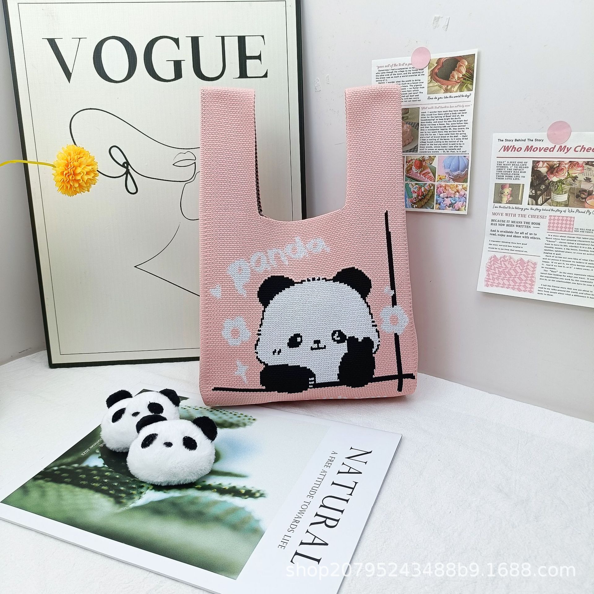 핑크 비예 팬더 스몰 백